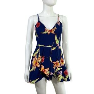 Derek Heart Blue Floral Strappy Summer Romper
